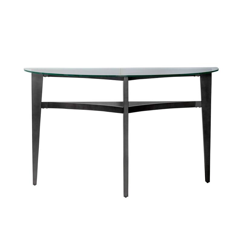Liberty Furniture Capri Glass Top Sofa Table, Optional Upholstered Ottoman Seats