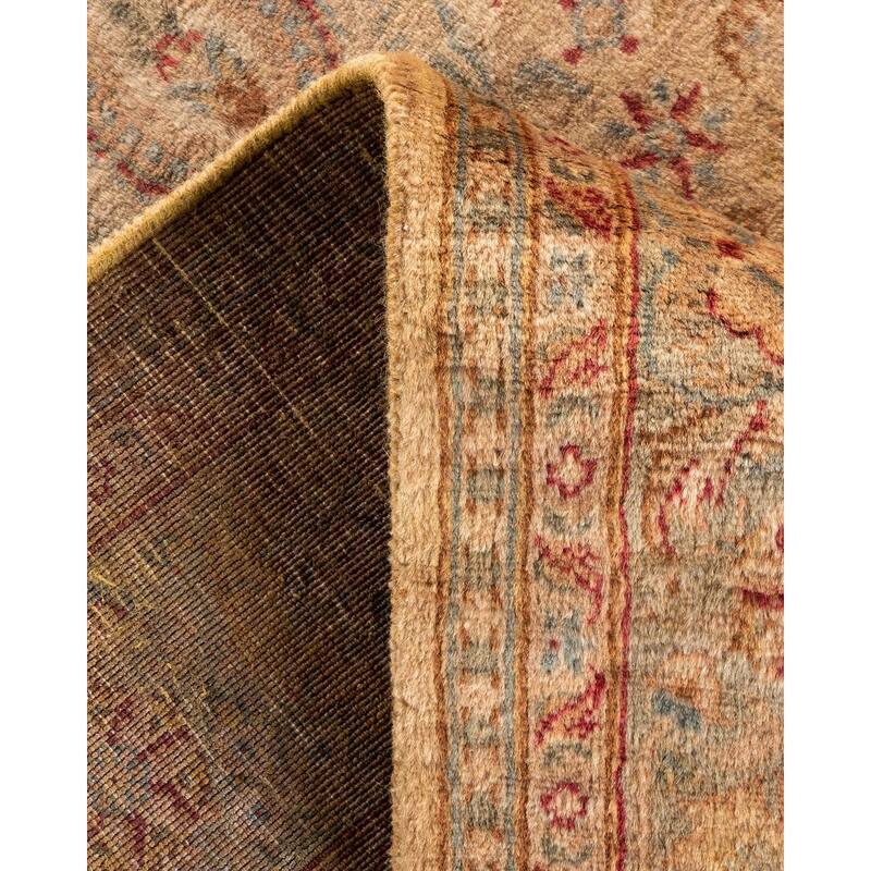 Overton Hand Knotted Wool Vintage Inspired Modern Contemporary Overdyed Beige Area Rug - 4' 2" x 6' 4"