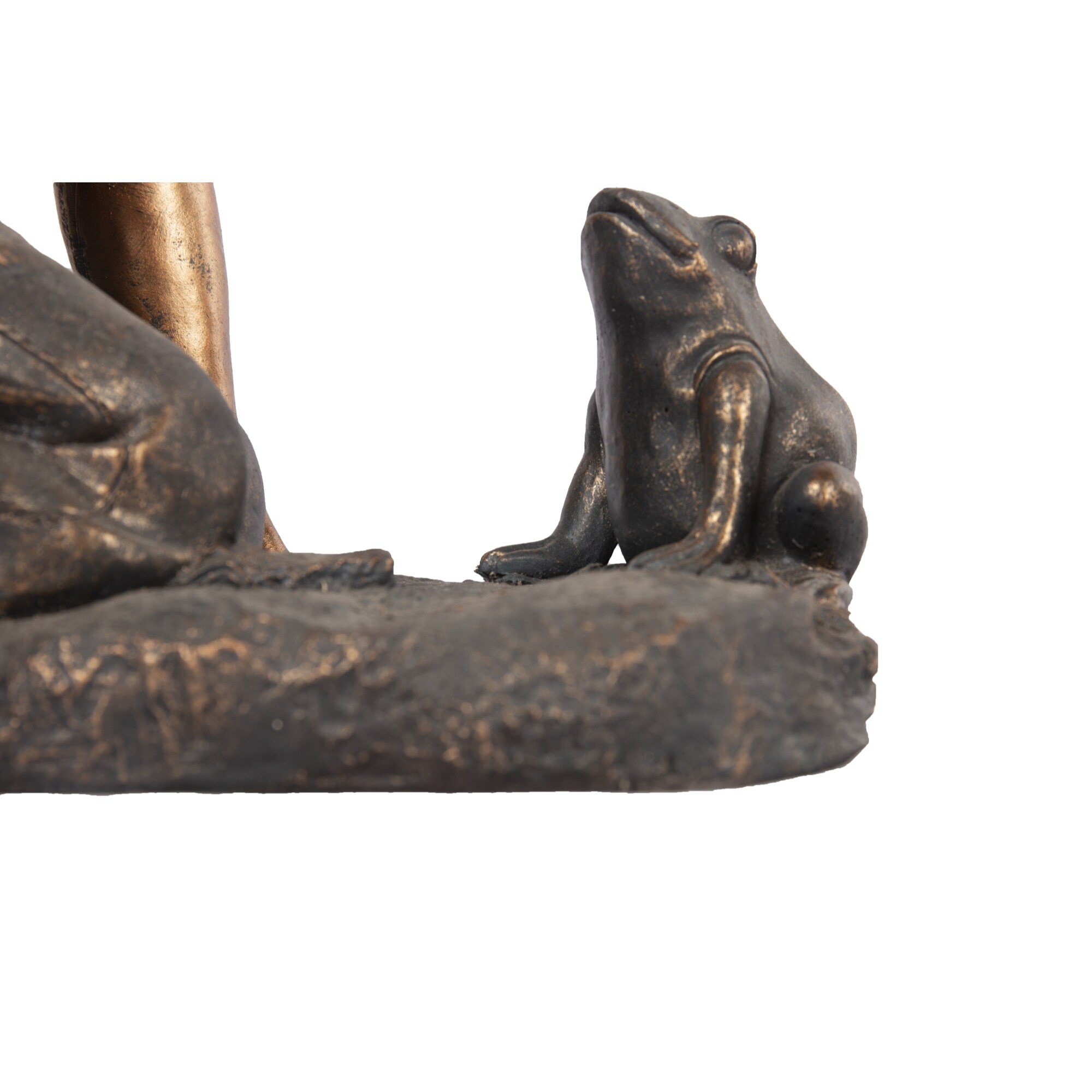 14.8-inch Bronze Resin Boy and Frog Statue with Solar Light - Image 10