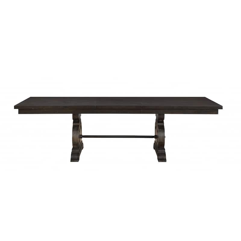 104" Brown Solid Wood Trestle Base Dining Table