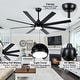 preview thumbnail 44 of 83, YUHAO 84 In. Indoor/Outdoor Modern Industrial Large Windmill Aluminum Blade Ceiling Fans With Lights, Quiet DC Motor and Remote