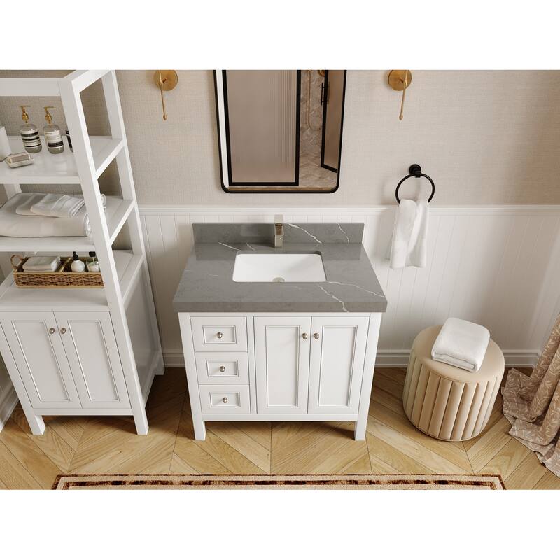 Willow Collections 36 in. W x 22 in. D Nashville Center Right Sink Bathroom Vanity with Countertop