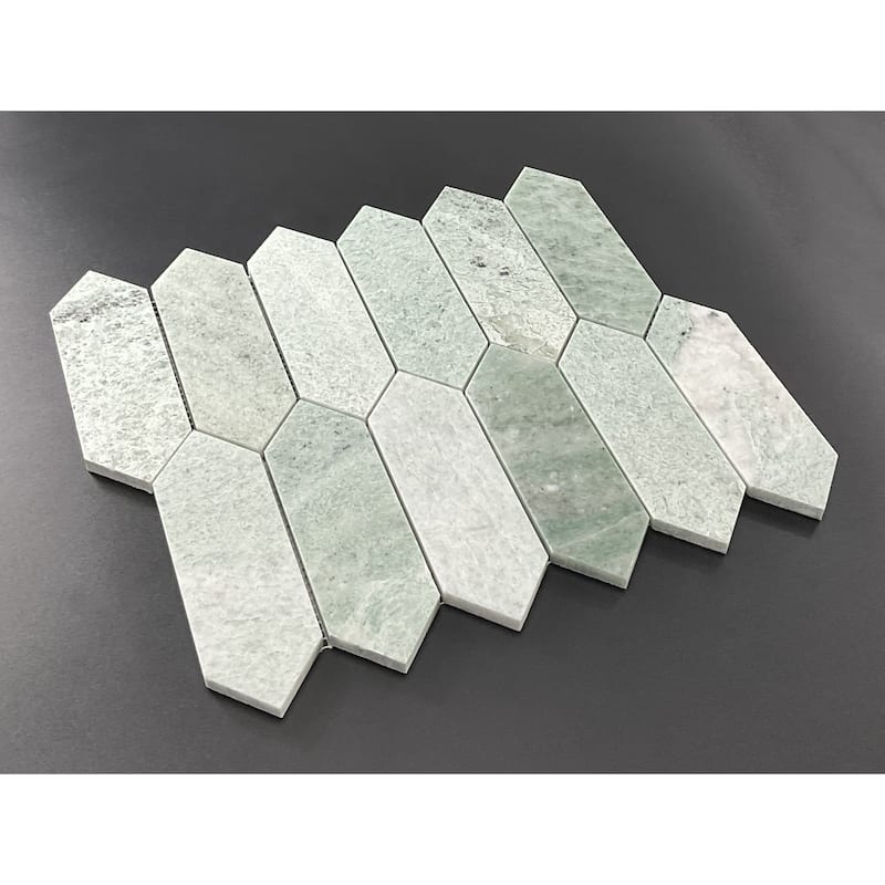 Ming Green Long Hexagon Mosaic Wall & Floor Tile - Case (10 Sheets)