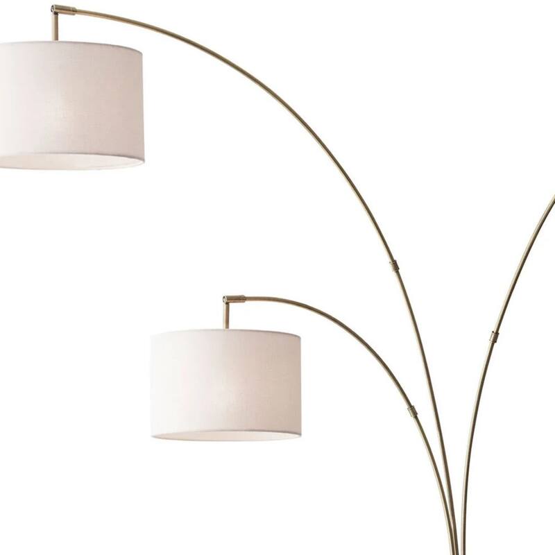 Modern Tree Floor Lamp with 3 Drum Shades and Adjustable Arched Arms Metal Base Plug-in Design - 74”H x 35”W x 52”D