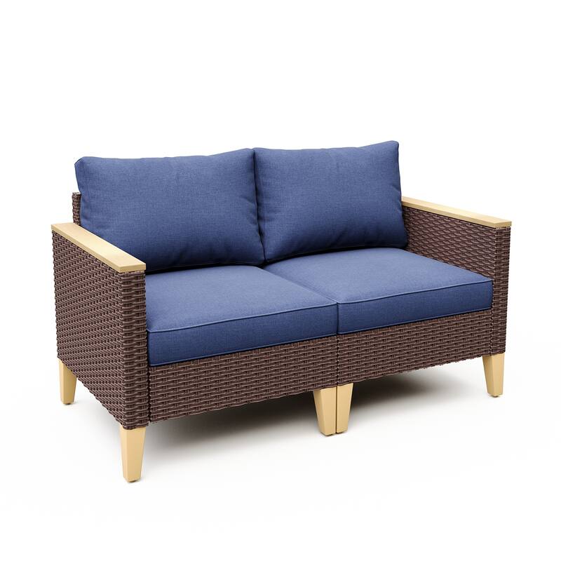 Gymojoy Outdoor Loveseat Sectional Rattan Sofa Set