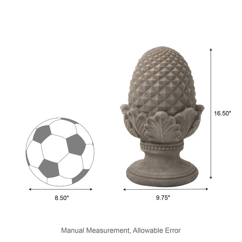 Glitzhome 16.5"H MGO Finish Artichoke Garden Statue Coastal Sculpture Indoor Outdoor