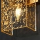 preview thumbnail 7 of 9, Modern Glam 2-Light Reversible Art Deco Bathroom Sconce with Gold Foil Acrylic shade - H 14.2" x W 5.1"