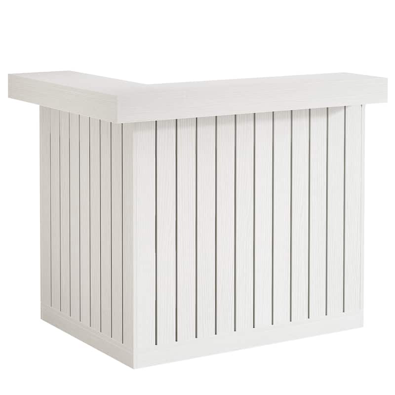 Home Bar Unit, Corner Liquor Bar Table with Storage Shelves & Wine Glass Holder, Pub Reception Accent Cabinet Desk