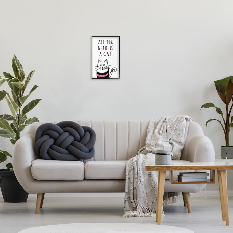 Stupell All You Need Is Cat Framed Giclee Art Design By Martina Pavlova
