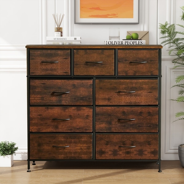 9-Drawer 11.8 in. Wide Chest of Drawers Fabric Storage Tower with