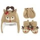 preview thumbnail 2 of 0, Hudson Baby Infant Girl Trapper Hat, Mitten and Bootie Set, Girl Reindeer Girl Reindeer - 12-18 Months