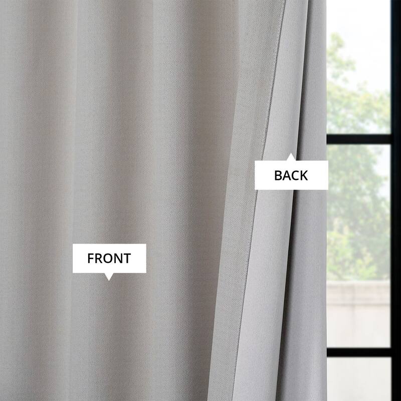 Exclusive Fabrics French Pleated Textured Faux Linen Room Darkening Curtains for Bedroom & Living Room Curtains (1 Panel)