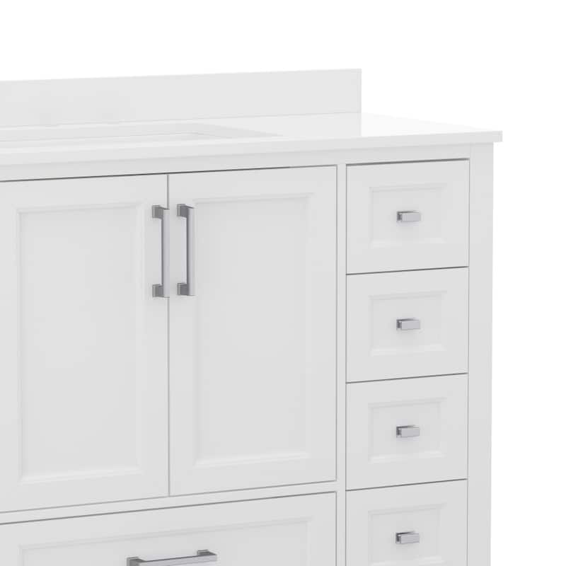 Bathroom Vanity with Sink, Storage Cabinet, and 9 Drawers - 19"D x 48"W x 37.75"H
