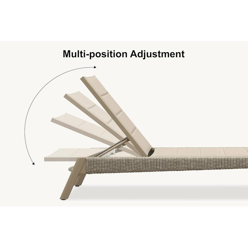 PURPLE LEAF Aluminum Adjustable Chaise Lounge, Set of 2, for Poolside Sunbathing