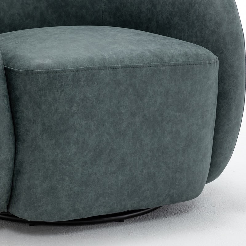 SEYNAR Modern Glam PU Leather 360 Degree Swivel Accent Armchair