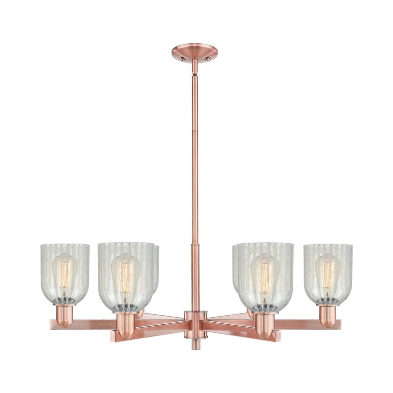 Innovations Lighting Endless Possibilities Arcadia - Caledonia - 6 Light 35" Stem Hung Chandelier with Mouchette Shade - Mouchette/Antique Copper