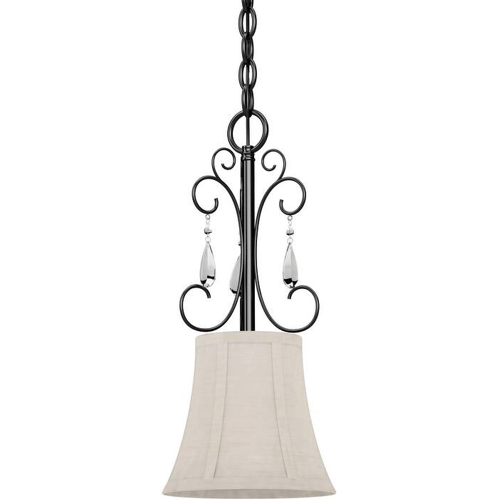 Volume Lighting Ava Single Light 6" Wide Mini Pendant with Ivory - Foundry Bronze