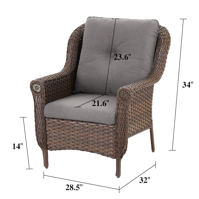 2 Piece Outdoor Arm Chair with Cushion
