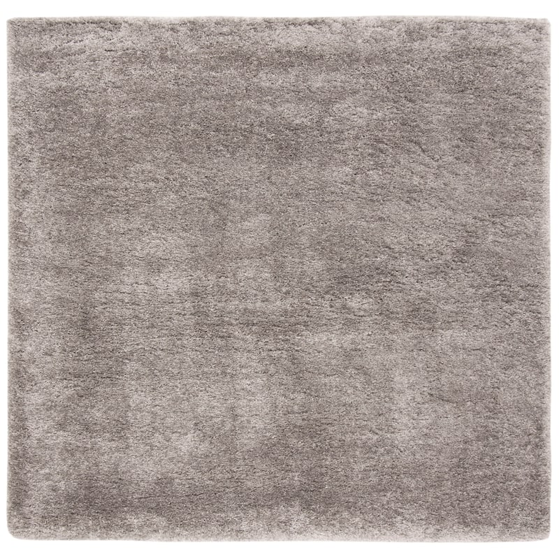 SAFAVIEH Royal Shag Ruthie 2-inch Thick Rug - 6'7" Square - Silver