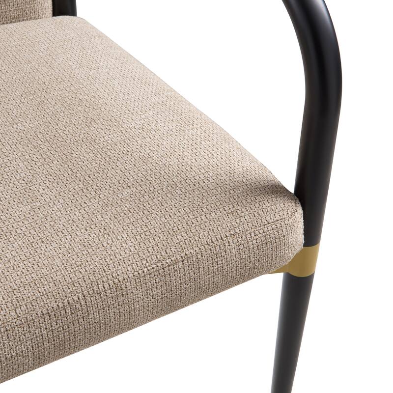 Christopher Knight Home - Modern Upholstered Metal Base Dining Armchair with Solid Back (Set of 2)