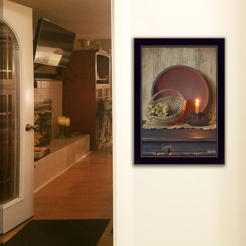 TrendyDecor4U Farmhouse "The Red Bowl" Framed Print Wall Art by Susie Boyer - Rustic