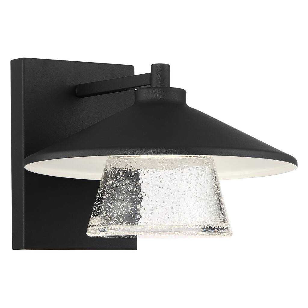 Access Lighting Silo - Marine Grade LED Outdoor Sconce - Black Finish - Seeded Glass