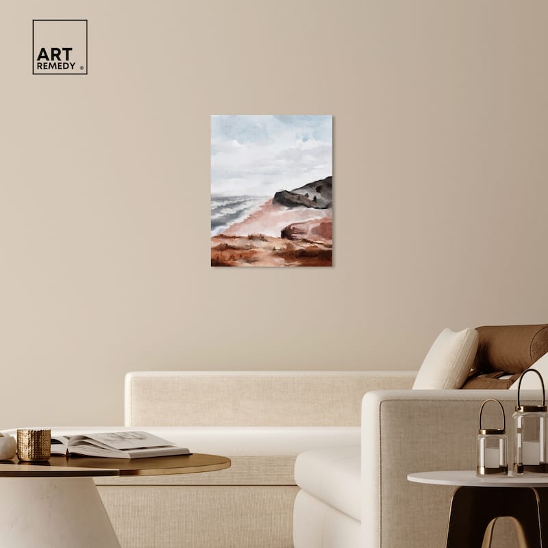 Art Remedy Close To The Harbour Gallery Wrapped Landscape 1 Piece Canvas Wall Art Watercolor Style