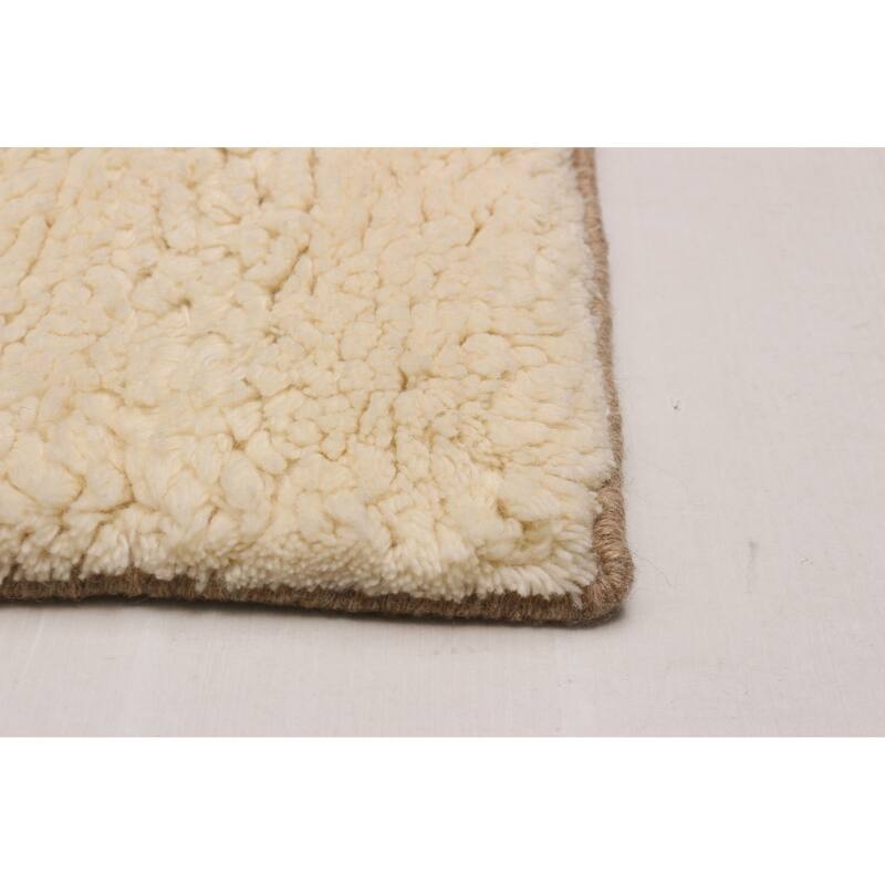 ECARPETGALLERY Hand-knotted Tangier Cream Wool Rug - 8'0 x 10'2