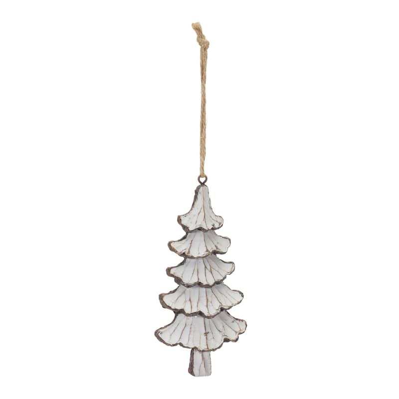 Carved Pine Tree Christmas Ornaments - 5" - 12ct