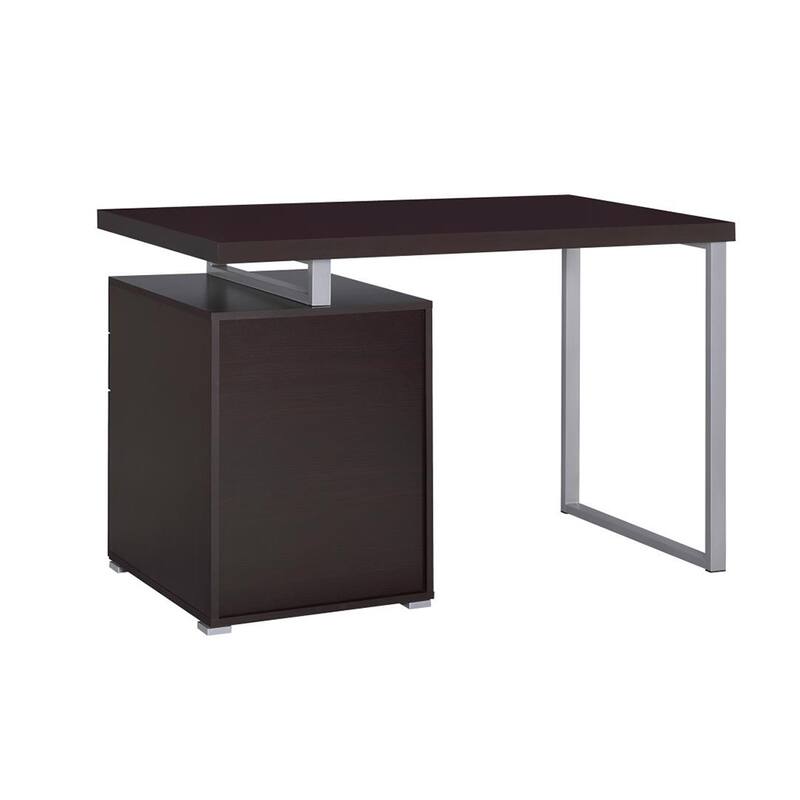 3-Drawer Office Desk in Cappuccino Finish