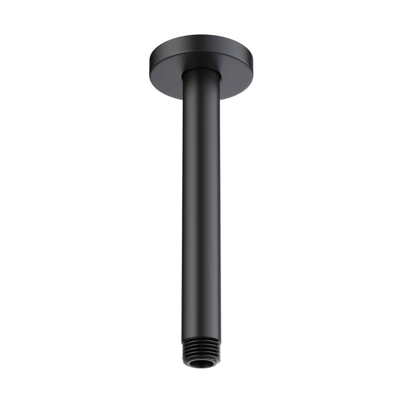 Circular 8" Ceiling Mounted Shower Arm - Matte Black