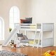 preview thumbnail 1 of 14, Twin over Twin Space-saving Low Bunk Bed with Slide and Ladder White