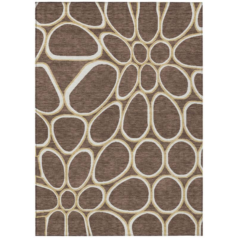 HomeRoots Abstract Transitional Rectangle Outdoor Rug