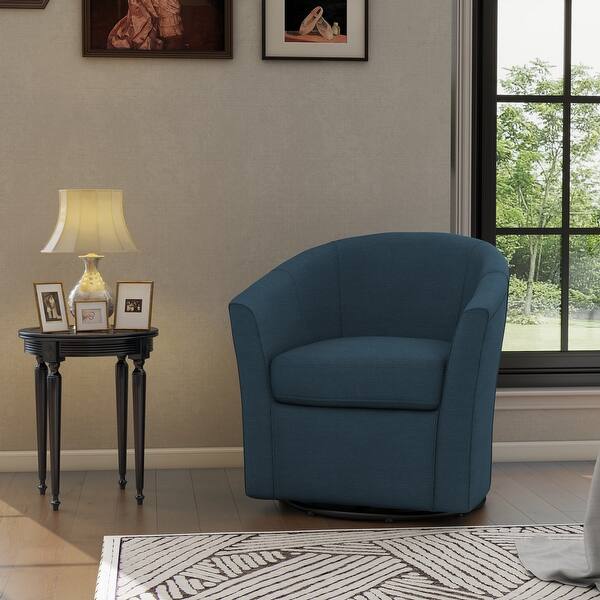 Modern Upholstered Swivel Barrel Chair Living Room Accent Chair - Bed ...