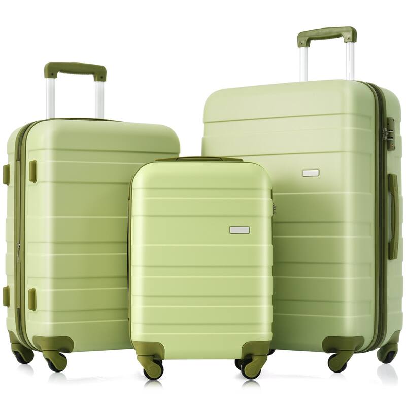 Luggage Sets New Model ABS Hardshell Three-pcs Clearance Luggage Hardside Lightweight Durable Suitcase sets - Light Green