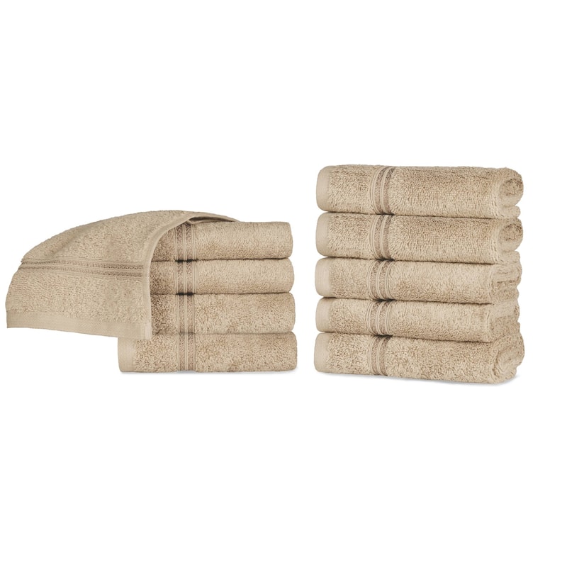 Superior Heritage Egyptian Cotton Absorbent Face Towel Set of 10
