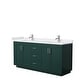 preview thumbnail 58 of 114, Miranda Double Vanity Set, Cultured Marble Top, No Mirror 72-Inch Double - Green, Nickel Trim, White Cultured Marble Top