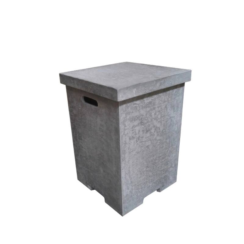 Light Gray Square Concrete Tank Cover by Elementi Fire - ONB01-105