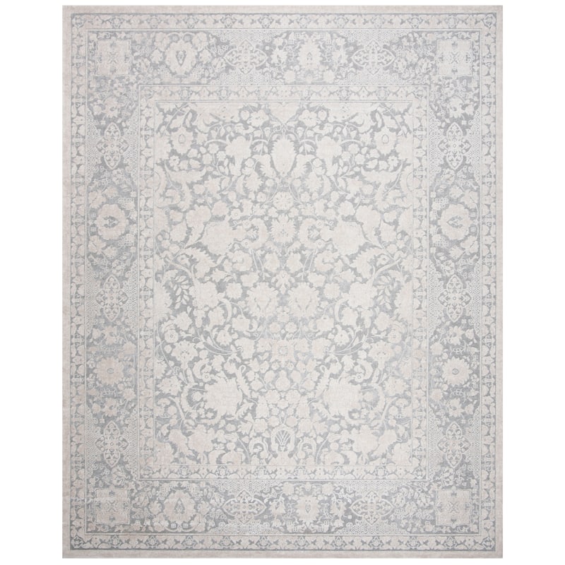 SAFAVIEH Reflection Eulah Modern Oriental Polyester Rug - 8' x 10' - Light Grey/Cream