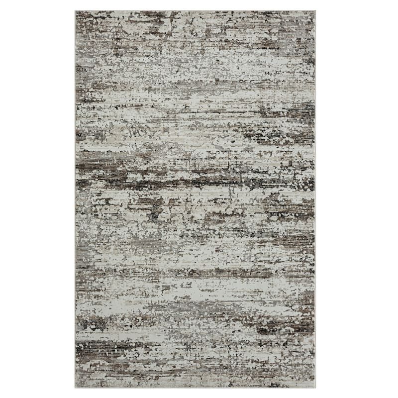 Bailey Transitional Abstract Gray/Beige Performance Indoor Area Rug by Sevita