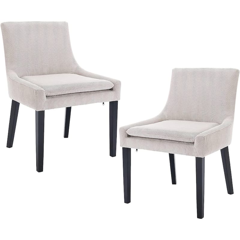 Upholstered Corduroy Accent Side Leisure Chairs with Soild Wood Legs