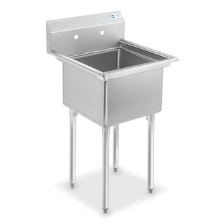 23.5 Inch Wide NSF Stainless Steel Prep and Utility Sink by GRIDMANN - Silver