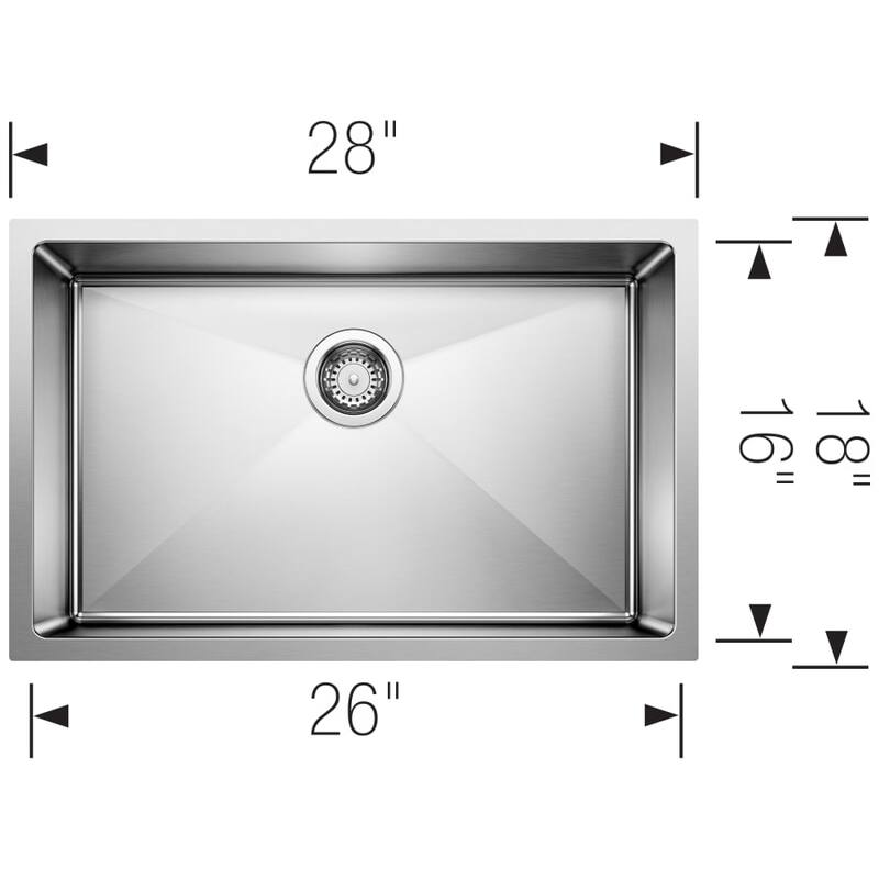 Quatrus 28" Undermount Single Basin Stainless Steel Kitchen Sink