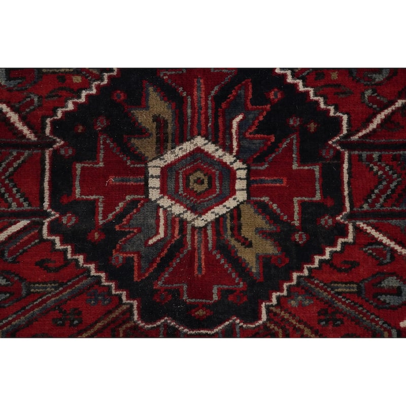 Hand Knotted Oriental 100% Wool Carpet Traditional Medallion Red Heriz Area Rug - 13' 3'' X 9' 9''