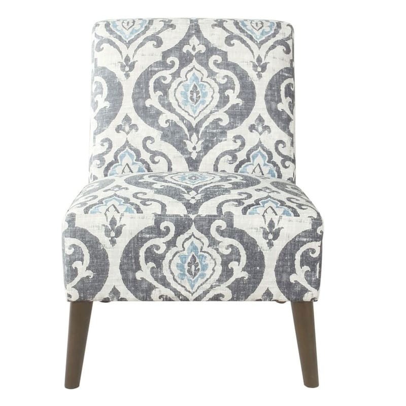HomePop Modern Armless Dining Accent Chair - Blue Medallion Print