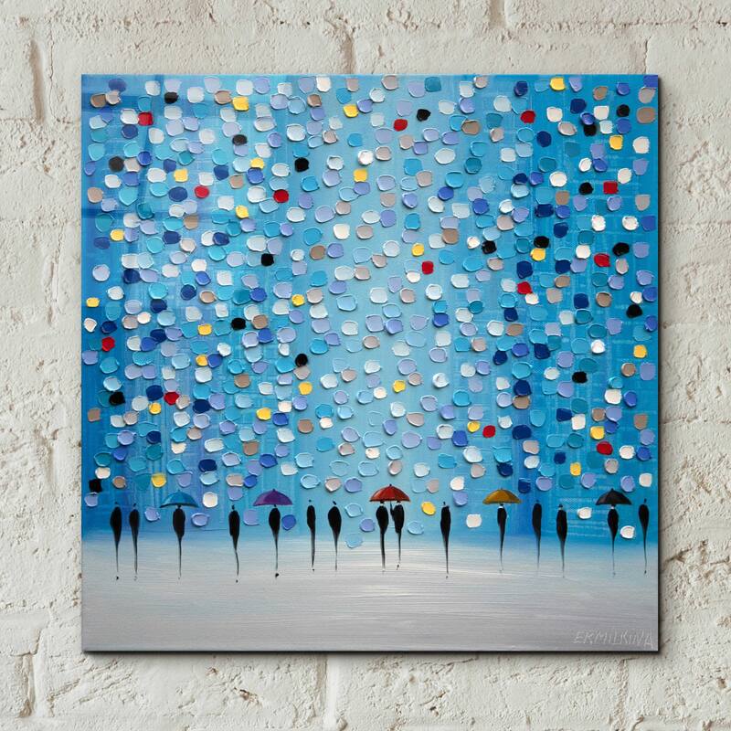 Epic Art 'Colorful City Umbrellas' by Ekaterina Ermilkina Acrylic Glass Wall Art