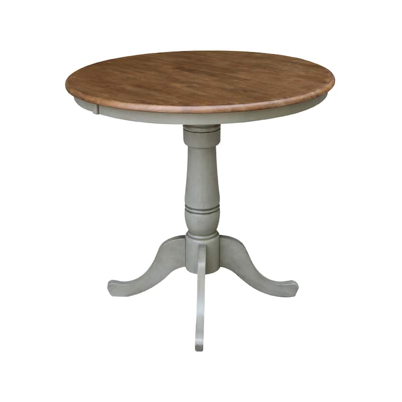 36" Round Top Pedestal Table - Hickory/Stone - N/A
