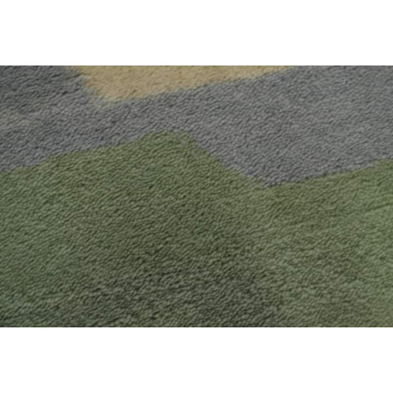 Hand-knotted Tribal Wool Multi-Colored Stripe Oriental Area Rug - 8' 11'' X 6' 2''