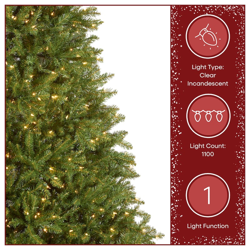 National Tree Company 9 ft. Dunhill Fir Christmas Tree with Clear Lights - 9 Foot