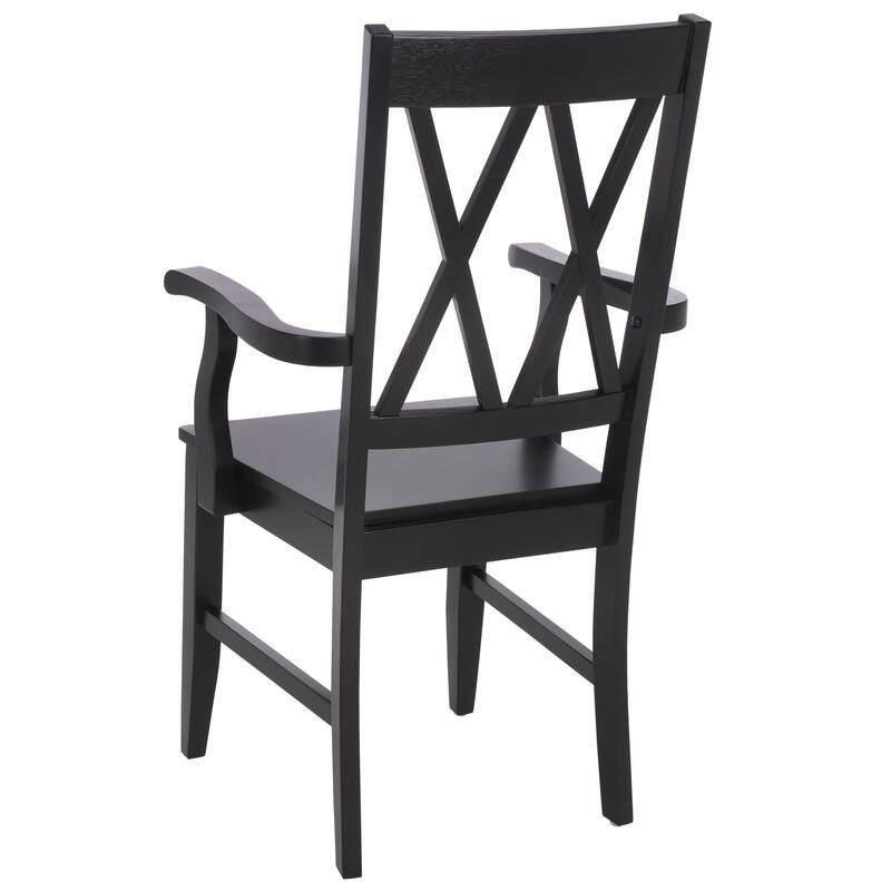 SAFAVIEH HOME Yelena Double X-Back Arm Chair - 18"W x 22"D x 39"H